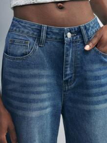 Maija Jeans en denim bleu taille basse ajustés 3/4 pour femmes