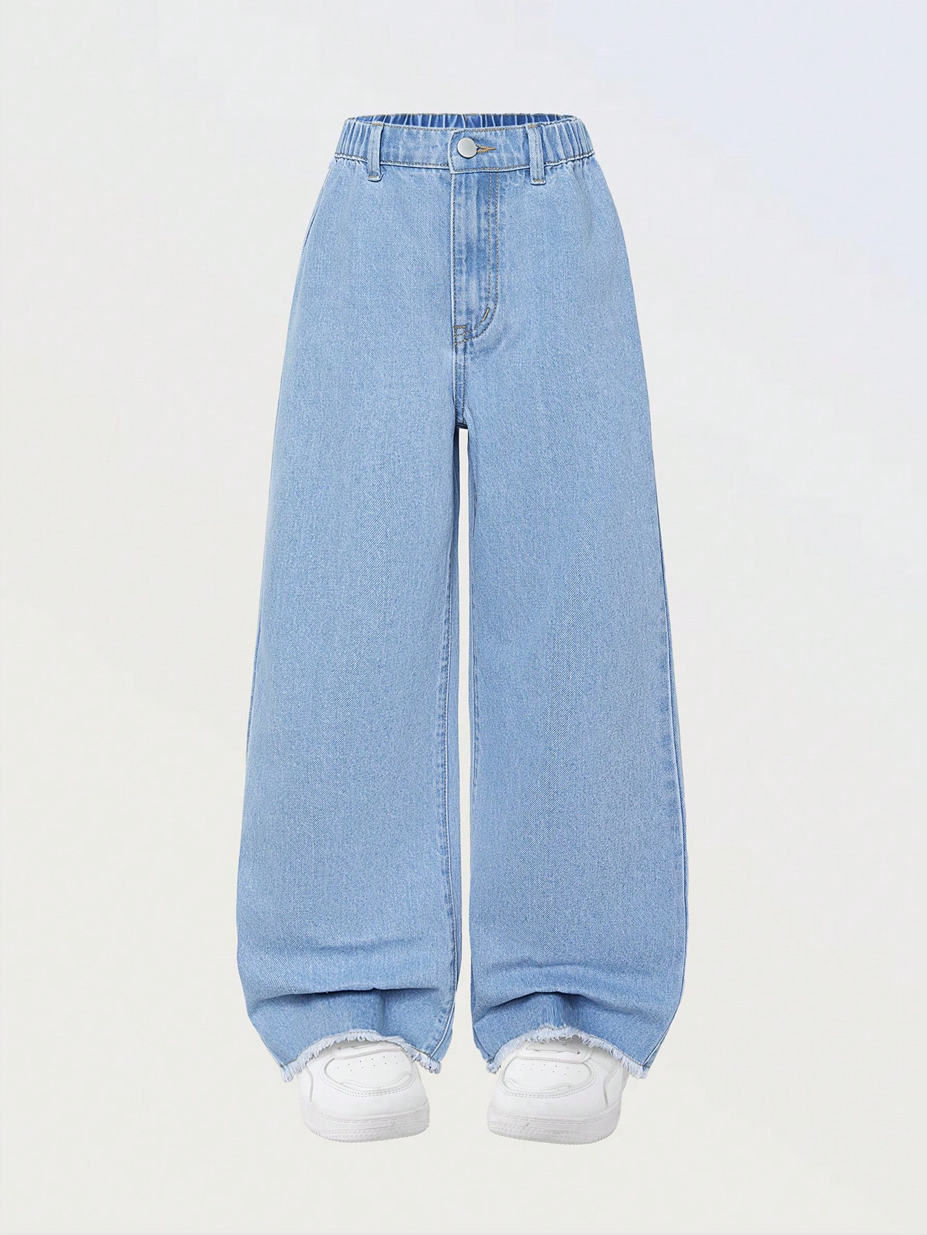 بنطال جينز نسائي فضفاض بأرجل واسعة، أنيق وأناقة وم...