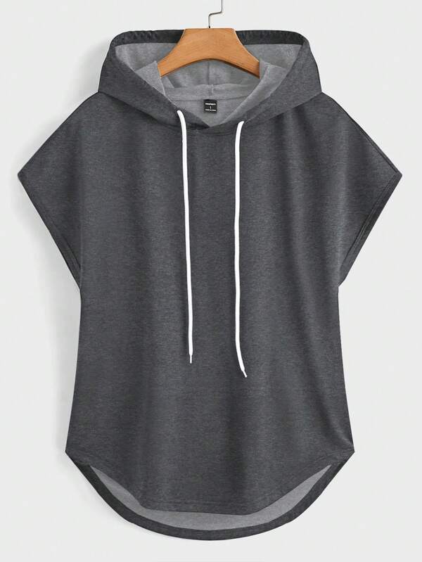 Manfinity RelaxMax Gilet à capuche décontracté pour hommes avec cordon de serrage en couleur unie