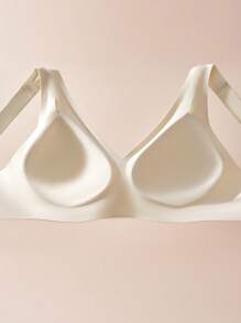 LUVLETTE Plus Dream Curve 2ndSkin 白色无线无缝低胸休闲粘性基本款自由文胸隐形内衣舒适必备品也适合青少年女孩和儿童 - 米色 - 查看 15