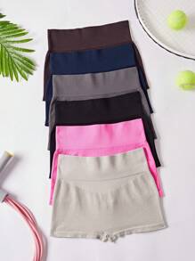 Gameset SHEIN Sport Set de 6 pantalones cortos deportivos para mujer, shorts ultra cortos sexy, tejidos con alta elasticidad y comodidad - Multicolor - Ver 2