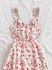 Soleia 女士花卉印花无袖高开叉腰收腰度假连衣裙