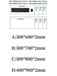 SHEIN 1 件武士游戏配件桌垫鼠标垫动漫鼠标垫电脑桌大垫子游戏玩家办公室设置鼠标返校 - 黑色 - 查看 5