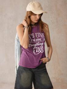 SHEIN LUNE Women'S Sleeveless Basic Tank Top - Purple - View 3