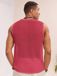 Manfinity VCAY 男士针织无袖背心，休闲宽松纯色，日常休闲装