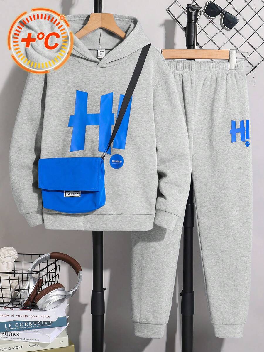 Quần áo trẻ em mùa thu Áo hoodie xám cho bé trai Áo hoodie bé trai Áo len chéo Bộ ba món có áo cánh cài nút Áo sơ mi dài tay cho bé trai Áo len cardigan màu nâu Áo cardigan dài tay Áo cánh mùa thu Áo cánh đen Quần chạy bộ cho bé trai, Lông cừu, Dày - Xám - Xem 1