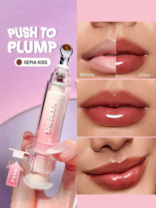 SHEGLAM Booster Shine Plumping Lip Gloss-Speia Kiss Graduation Birthday Holiday Summer Fall Autumn Y2K Fancy Fashion Women Makeup Cosmetic Party Beach Travel Camping Outdoors School Campus Trip Festivals Decor Gift Present Rose Girl Cosplay Best Color Charm Vibe