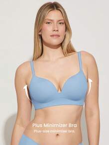LUVLETTE Dream Curve Support+ Blue Wireless Push Up T-Shirt Basic SizeFreedom Bra No Show Underwear Comfortable Must-Haves
