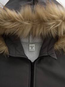 Chaqueta casual con cremallera, cuello alto, forro de felpa y bolsillos para niños/niños preadolescentes