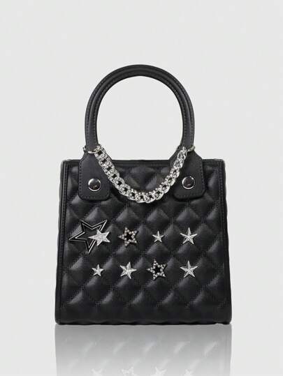 Grunge Punk قطعة واحدة حقيبة شاطئ رائعة مقاومة للماء ومقاومة للبلى بنمط بانك بنجمة سوداء من الإيفا ، مناسبة للاستخدام في العطلات