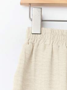 Rusticease Pantalones de pierna ancha de unicolor versátiles y casuales para mujeres - Albaricoque - Ver 5
