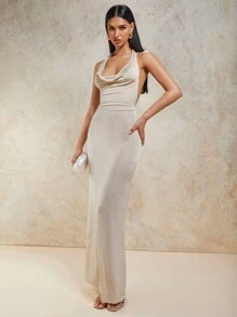 COSMINA Damen Kleid mit Twist-Rücken, einfarbig, Trägertop, sexy und rückenfreies Design