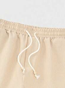 Manfinity RSRT Men's Casual Drawstring Waist Slanted Pocket Shorts, Summer Men Shorts Casual Men Clothing Men Shorts - Khaki - View 4