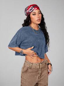 Coolane 预缩水洗棉短袖基本款 T 恤 - 藍色 - 查看 7