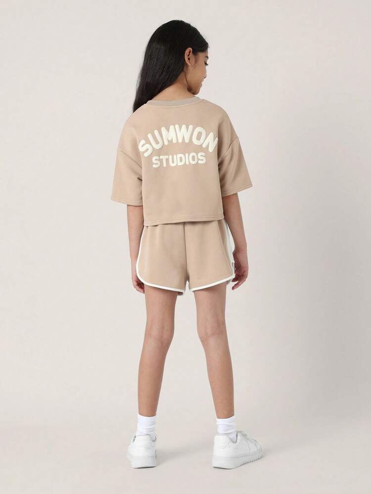 Boxy Cropped T-Shirt Running Shorts Set