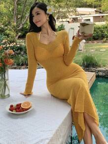 DAZY 女士性感镂空沙滩罩衫