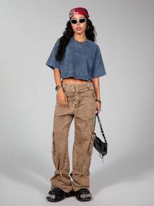 Coolane 预缩水洗棉短袖基本款 T 恤 - 藍色 - 查看 5