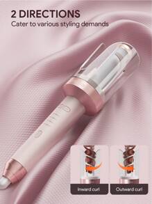 JMMO Rotating Curling Iron, Automatic Hair Curler, LED Indicator 4 Temp Settings Easy Styling For An All-Day Hold In 3 Minutes, Beauty & Personal Care Necessary Instruments-EU Plug - White - View 5