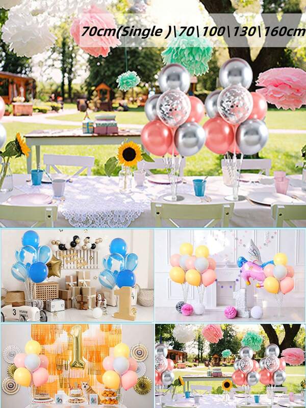 SHEIN 1set Birthday Balloon Stand Kit, Balloon Stand With Base And Pole For Wedding Birthday Party Decoration 70/130/160cm Base Can Be Filled With Water To Fix Balloon Columns