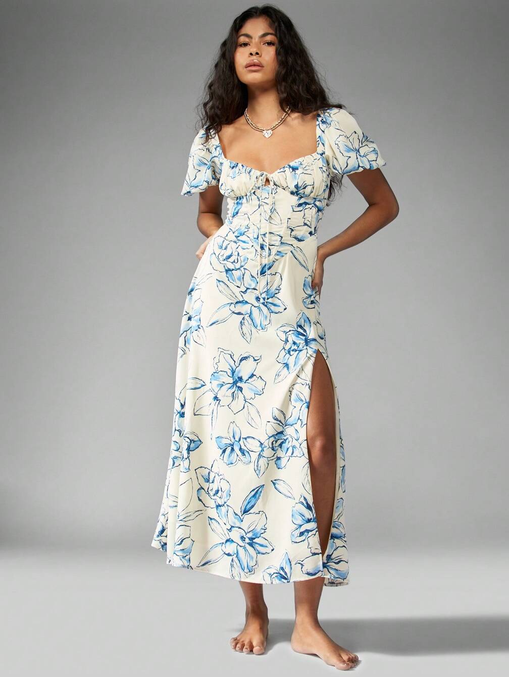 milkmaid corset dress with sleeves Ivory Cotton Milkmaid Dress