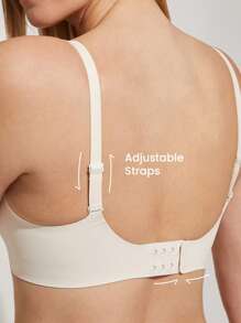 LUVLETTE Dream Curve 2ndSkin Wireless Seamless Plunge Lounge White Sticky Bra No Show Underwear