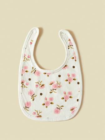 7 st/set haklappar, andningsbara, absorberande, blommiga och rosettmönster för flickor, vår/sommar