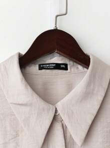 Modelyn 大码女式花卉印花长袖纽扣衬衫和休闲裤两件套 - 綠色 - 查看 4