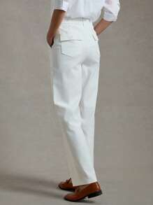 Briarwyn Women Casual Solid Color Woven Straight Leg Pants With Pockets Summer Graduation - White - View 3