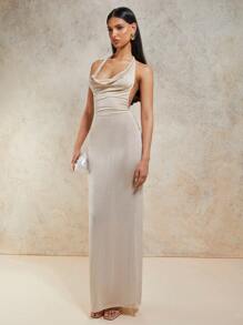 COSMINA Damen Kleid mit Twist-Rücken, einfarbig, Trägertop, sexy und rückenfreies Design