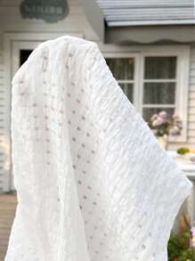 SHEIN 2pcs/Set Women Maternity Sweetheart Neck Drawstring Crop Top And Shorts Set, White Summer Outfit - White - View 7