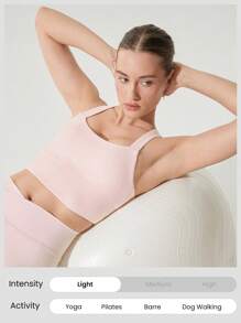 GLOWMODE FeatherFit™ Crossover Straps Curved Hem Sports Bra Tank Top Low Impact Yoga Daily