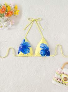 Swim Mod Women Solid Color Stylish Spaghetti Strap Backless Bikini Top, Beachwear For Summer Beach Vacation - Multicolor - View 3