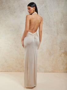 COSMINA Damen Kleid mit Twist-Rücken, einfarbig, Trägertop, sexy und rückenfreies Design