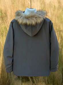 Chaqueta casual con cremallera, cuello alto, forro de felpa y bolsillos para niños/niños preadolescentes