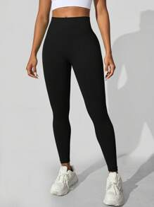 SHEIN Sport Studio High Waisted Seamless Slim Leggings For Women - Resilient Soft Touch Quick-Drying Breathable 4-Way Stretch Legging For Running Cycling Yoga Pickleball Exercise Casual