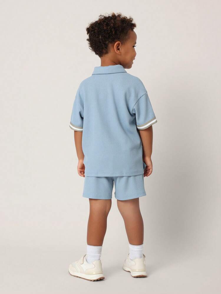 Textured Ribbed Polo Co-Ord Set