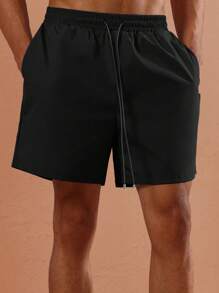 SUMWON 优质沙滩泳裤运动短裤夏季水上运动泳装抽绳可调节泳池游泳运动常规版型松紧腰游泳短裤