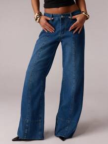 Forever 21 Spring Casual Loose Fit Straight Leg Office/Commute/Streetwear Stylish Jeans