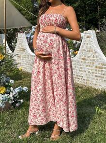 SHEIN Women's Casual Ditsy Floral Maternity Strap Dress - Multicolor - View 5