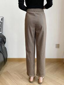 EMERY ROSE 女士时尚修身长裤，适合冬季 - 棕色 - 查看 2