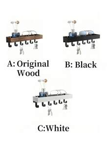 1 Set Wall Mounted Key Holder With Wood Tray And 6 Hooks, Key Racks, Key Hangers Home Decor Key Rack Mail Organizer For Hallway, Bedroom, Mudroom, Office(Christmas) Room Decor