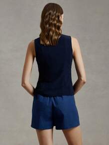 Briarwyn Plain Weave Casual Commuter Top For Summer V Neck Tank Top For Women Classy For Women - Royal Blue - View 2