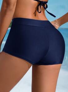 Swim SPRTY Women Solid-Color Swimsuit Bottom For Summer Beach Vacation - Blue - View 2
