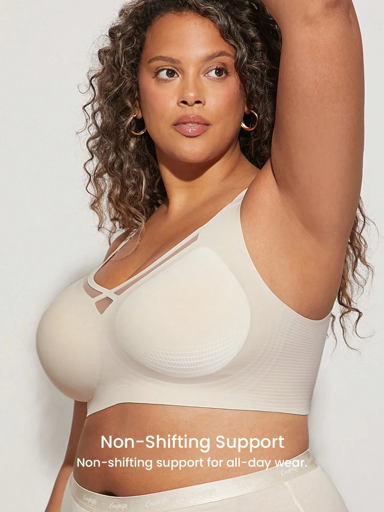 Plus Dream Curve 2ème Peau Soutien-gorge de Lounge sans Couture Blanc Mesh Wireless Push Up Adhésif Taille Libre Soutien-gorge Invisible Sous-vêtements Confortables Indispensables
