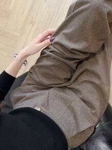 EMERY ROSE 女士时尚修身长裤，适合冬季 - 棕色 - 查看 3