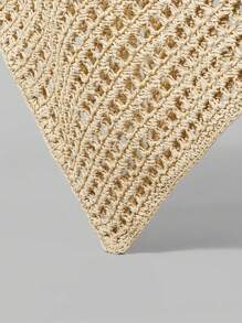 Ontre Women's Solid Color Woven Shoulder Bag, Minimalist & Fashion - Apricot - View 6