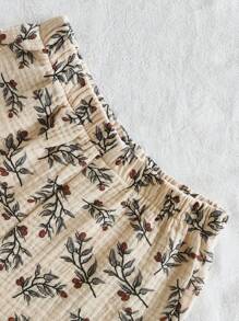 Vintaside Kids طقم كاجوال مكون من تي شيرت بدون أكمام رقبة دائرية تصميم مطبوع وشورت للأطفال الصغار من الجنسين