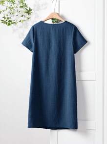 Rusticease Women's Casual Solid Color Short Sleeve Mini Dress For Summer,Summer Dresses For Women