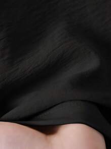 Rusticease Conjunto de dos piezas para mujer de top de manga corta de cuello redondo en unicolor y pantalones de pierna ancha con estampado de flores para el verano - Negro - Ver 6