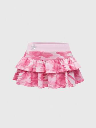 J-Fashion Y2K Harajuku Style Women Camo Rhinestone Embellished Mini Skirt